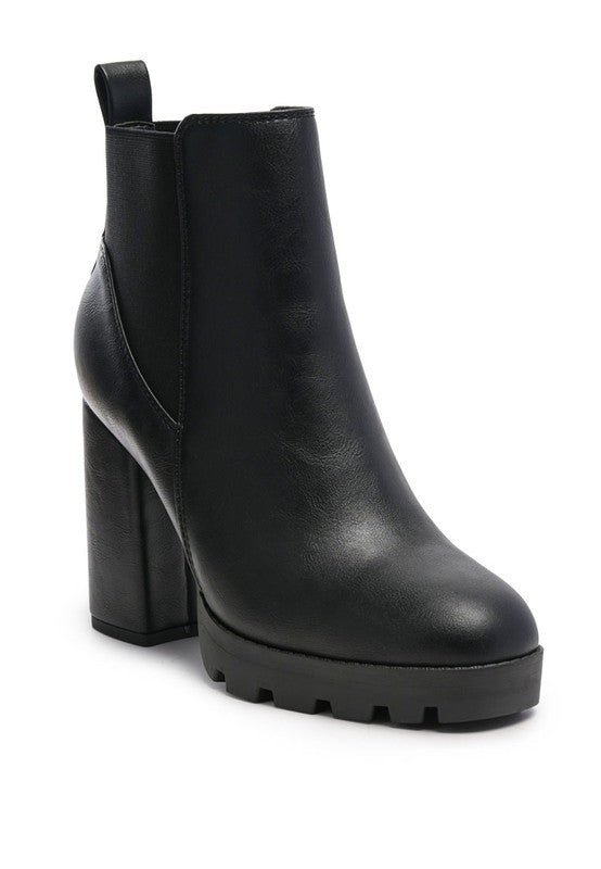 BOLT BLOCK HEELED CHELSEA BOOT - Victoria Royale Boutique