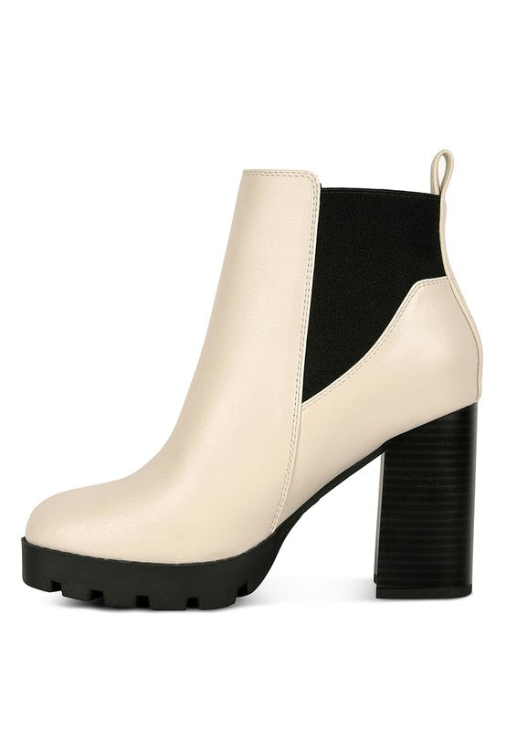 BOLT BLOCK HEELED CHELSEA BOOT - Victoria Royale Boutique