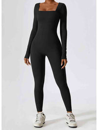 Victoria Royale Square Neck Long Sleeve Sports Jumpsuit - Jumpsuit | Victoria Royale Boutique