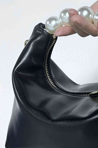 Faux Leather Pearl Handbag - Victoria Royale Boutique