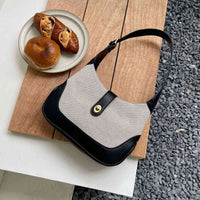 Contrast Canvas Shoulder Bag - Victoria Royale Boutique