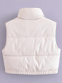 In My Bag Cropped Zip Up Drawstring Vest - Victoria Royale Boutique