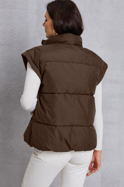 City Vibes Zip Up Pocketed Vest