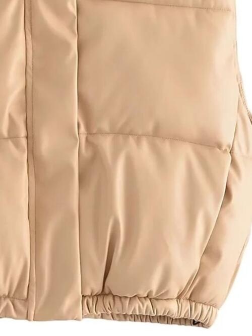 In My Bag Cropped Zip Up Drawstring Vest - Victoria Royale Boutique