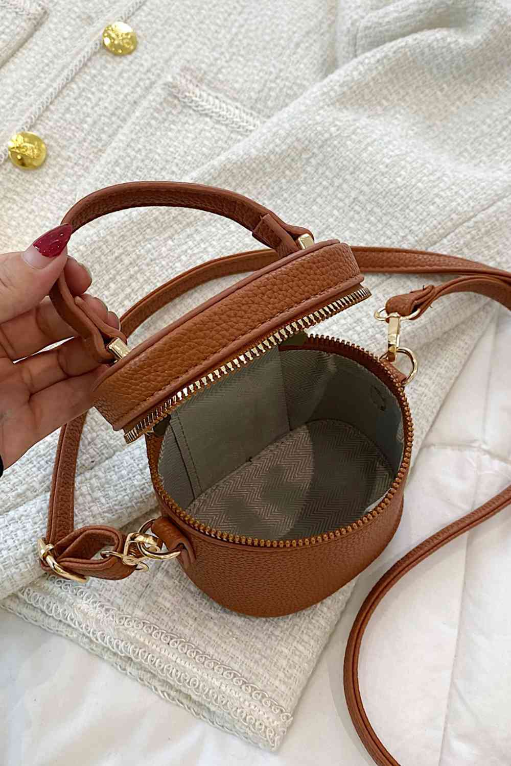 Faux Leather Crossbody Bag