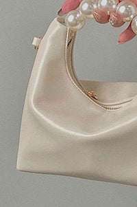 Faux Leather Pearl Handbag - Victoria Royale Boutique