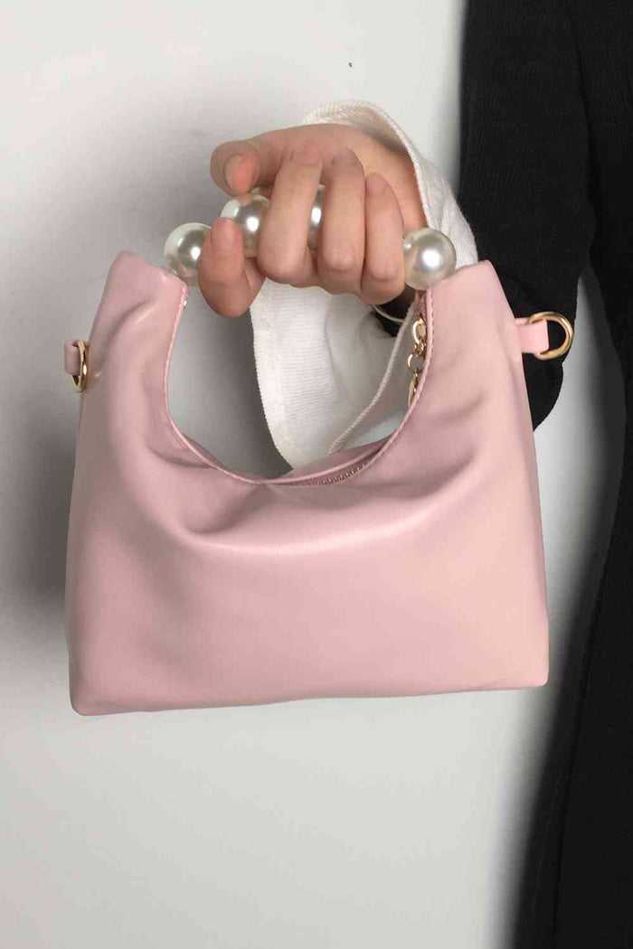 Faux Leather Pearl Handbag - Victoria Royale Boutique