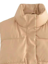 In My Bag Cropped Zip Up Drawstring Vest - Victoria Royale Boutique