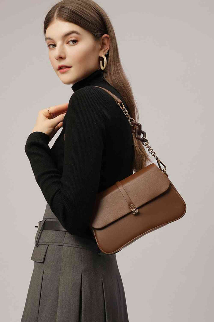 Faux Leather Shoulder Bag - Victoria Royale Boutique