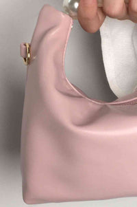 Faux Leather Pearl Handbag - Victoria Royale Boutique