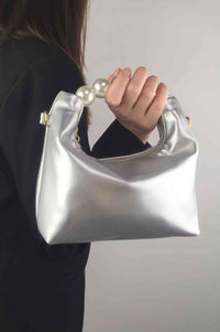 Faux Leather Pearl Handbag - Victoria Royale Boutique