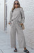 Comfort Inn Textured Long Sleeve Top and Pants Set - Set | Victoria Royale Boutique