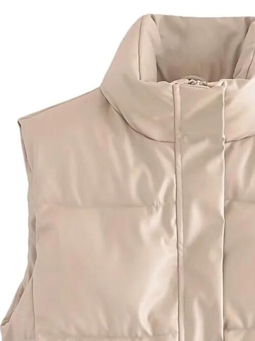 In My Bag Cropped Zip Up Drawstring Vest - Victoria Royale Boutique