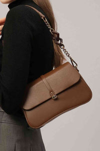 Faux Leather Shoulder Bag - Victoria Royale Boutique