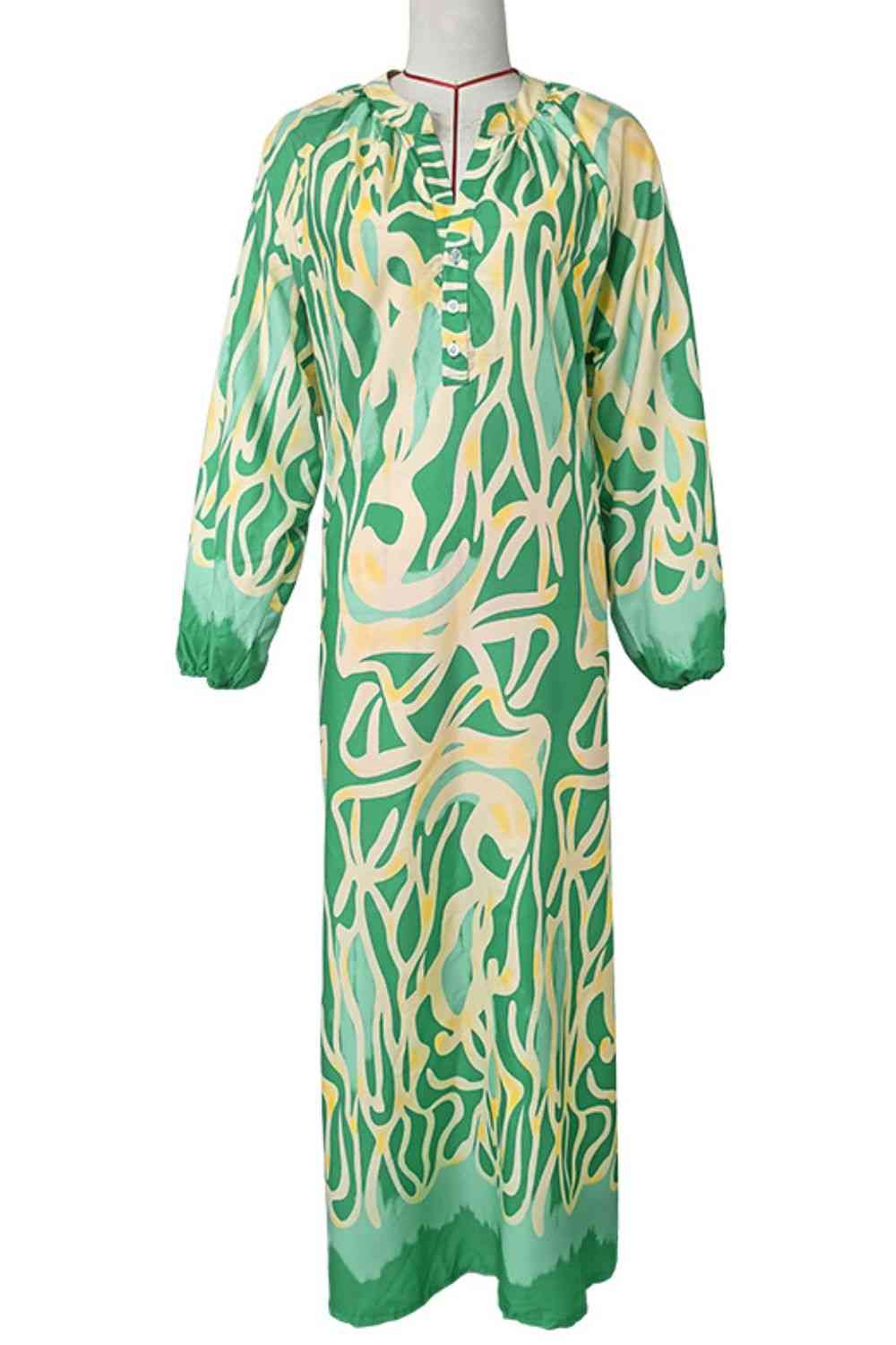 Picasso Abstract Balloon Sleeve Dress