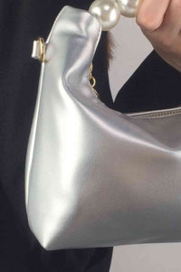 Faux Leather Pearl Handbag - Victoria Royale Boutique