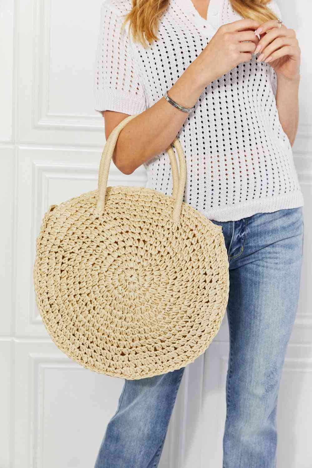 Beach Date Straw Rattan Handbag - Ivory - Victoria Royale Boutique